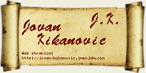 Jovan Kikanović vizit kartica